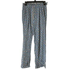 Intimately Free People Lounge Pants Womens Sz S Blue Floral Lightweight Summer